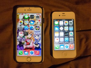 Comparison of the 6 and 4S screen size.